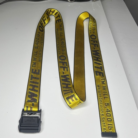 OFF WHITE Virgil Abloh 80” Industrial Belt in Classic Yellow & Black